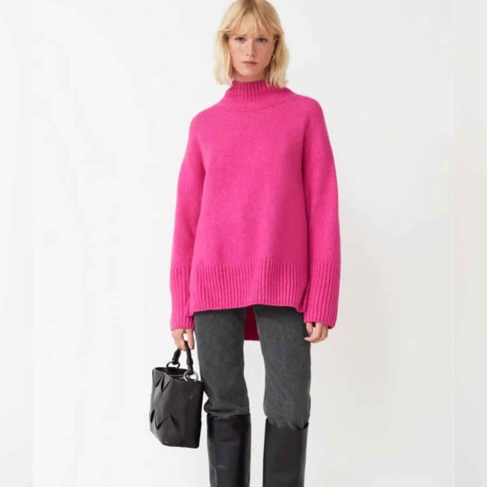 & other stories. Hot pink sweater.